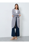 Grey Chunky Knit Cardigan with Patch Pocket - 2