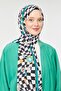 Black Floral Pattern Mono Crepe Shawl