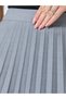 Grey Slubbed Twill Pleated A-Line Maxi Skirt - 3