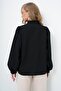 Black Judge Collar Half Placket Balloon Sleeve Poplin Shirt Blouse Alc-X14059 - 7