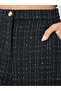 Women Black Tweed Wide Leg Pants - 3