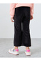 Black Plain Corduroy Flared Leggings - 4