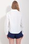 White Princess Sleeve Roba Ribbed Scallop Collar Woven Shirt Alc-X11573 - 5