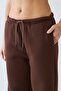 Oversized Unisex Sweatpants Brown – 3 Thread Fleece-Lined Leg-Elastic Waist, Pockets, Comfortable Cut - 4