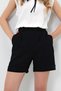 Black Double Pocket Double Leg Hidden Zipper Linen Shorts Alc-X13767 - 5