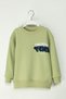 Mojo Boy 4-9 Years Old Tokyo Back Printed Sweatshirt Green