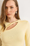 Women's Yellow Cotton Modal Drop Neckline Stretchy Blouse Blz-19003130 - 4