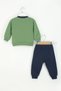 Mojo Baby Boy 9-24 Months Teddy Bear Patterned Tracksuit Set Green - 3