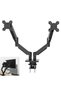 Ey-26737 13-32'' Dual Arm Monitor Stand with Shock Absorber - New Version Dual Monitor Holder