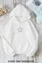 White Star Yıldız Taş Printed 3 Thread K Hooded Sweatshirt O Oversized Winter 100% Cotton