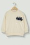 Mojo boy child 4-9 years tokyo back Printed sweatshirt cream - 2