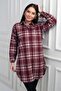 Women's Side Slit Plaid Long Shirt