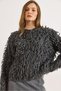 Women's Smoked Finish Buttoned Tassel Knitwear Cardigan Hrk-19000440 - 4