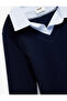 Cotton Long-Sleeve V-Neck T-Shirt with Shirt Collar Detail - 3
