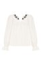 White V-Neck Embroidered Textured Blouse Alc-X10748 - 3