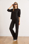 Women's Black Thessaloniki Top Sweater Bottom Stitching Detail Pants Set Tkm-19000427 - 5