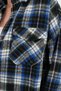 Women's Lumberjack Double Pocket Blue Black Sport Cut Shirt - 7