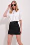 Black Velcro Waist Mini Skirt Alc-X11517 - 3