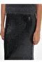 Slim Fit Semi-Transparent Midi Sequin Skirt with Slit Detail - 5