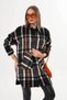 Women's Orange Black Kangaroo Pocket Sport Cut Araboy Shirt - 5