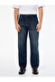 Regular Waist Cotton Loose Baggy Jean Pants - 3