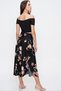 Black Floral Asymmetrical Cut Waist Tie Skirt Alc-X6439 - 5
