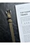 Fact Striped Ring Patterned Suede Women's Silver Buckle Belt Jacket Belt Dress Belt Trouser Belt - 4