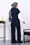 Navy Blue Vest and Pants Cupra Modal Set - 4