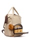 Luxury Mother Baby Bag with Pompom Keychain, Leather Detail, Thermal Compartment and Hanging Bracket - 4