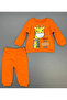 Baby Giraffe Printed Snap Fastener Top and Bottom Two-Piece Casual Set 6-18 Months - 2