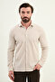 Striped Slim Fit Long Sleeve Men's Shirt Beige - 27115.25K