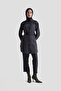 Woven Sequin Paneled Double Suit with Trousers Navy Blue 25Kt664