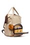 Luxury Mother Baby Bag with Pompom Keychain, Leather Detail, Thermal Compartment and Hanging Bracket - 4