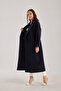 Navy Blue Regular Belted Cashmere Coat - 4