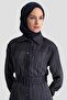 Woven Sequin Paneled Double Suit with Trousers Navy Blue 25Kt664 - 3