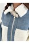 Denim Detailed Lined Plush Jacket - 3