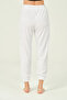 White Cotton Velvet Pocketed Women's Sweatpants - 7
