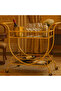 2-Tier Bar Cart with Black Glass Shelves and Welded Metal Frame No Assembly Required - 4
