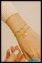 Triple Chain Bracelet Set |   Gold Color |   In Row Heart |   Pearl Detailed |   Women's Jewelry Accessory - 2