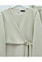 Cross-Tied Front Slit Scuba Suit -Beige - 6