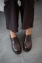 Brona Women's Lace-Up Genuine Leather Loafer Shoes Brown - 4