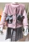 Eid Girls' Three-Piece Set (Contains Plush Pieces: Vest + Cotton Blouses + Melton Skirt) Stylish Winter Pink - 8