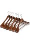 Walnut Wood Suit Hanger Wide Shoulder Coat Hanger with Trouser Bar 5 Pieces - 6