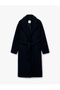 X Melis Ağazat - Long Sleeve Belted Long Plush Boucle Coat - 3