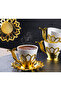 Turkish Coffee Cup Set Presentation Set for 6 People Tulip Patterned Coffee Set