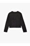 Gold Button Detailed Long Sleeve Crew Neck Knitwear Cardigan with Pockets - 2