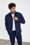 New Season Men's Single Pocket Scuba Navy Blue Suede Shirt Mz19811 - 7