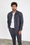New Season Men's Single Pocket Scuba Gray Suede Shirt Mz19811 - 5
