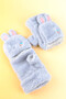 Plush fur knit gloves plush fingerless gloves winter soft warm thick girls boys 7 years and above - 4