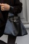 Shopper Bag Shoulder Bag with Belt Accessory Black - 5